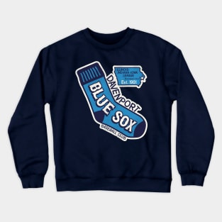 Defunct Davenport Blue Sox Baseball Team Crewneck Sweatshirt